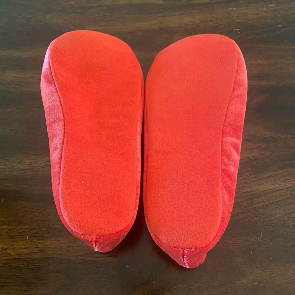 Janie and Jack Red Velvet Bow Kids Slippers